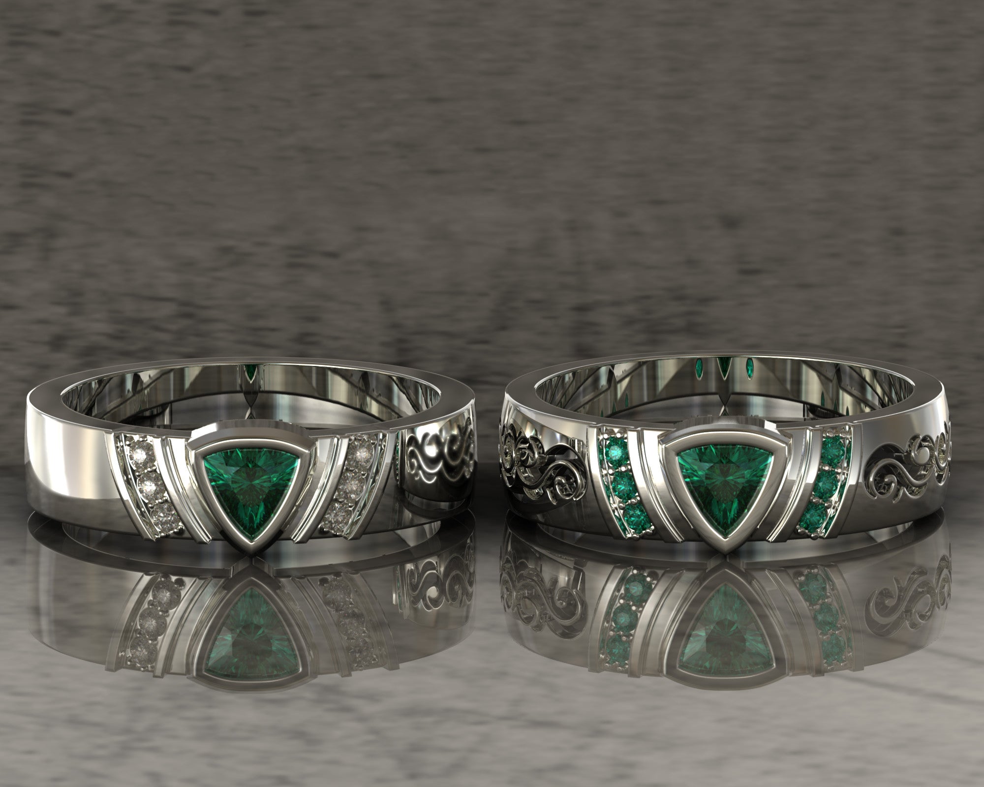 His And His Custom Rings Order - Private For Kathryn. – view 1