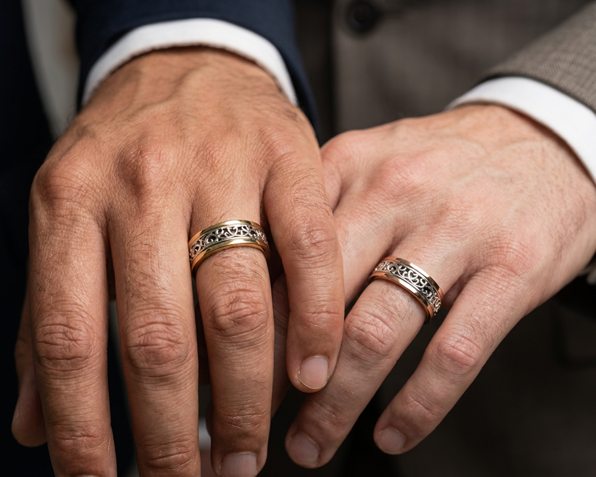 Unique Wedding Band Set