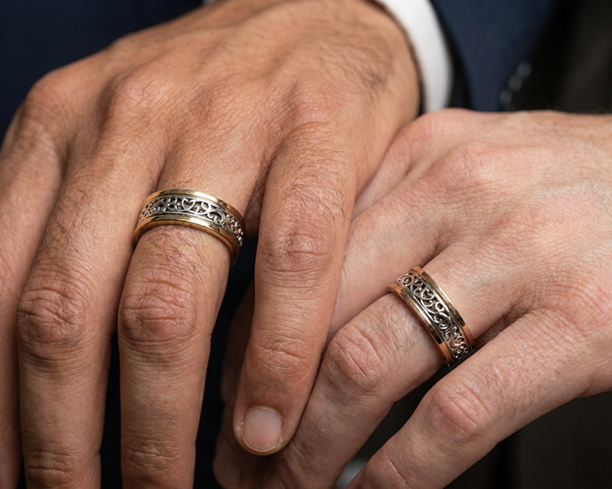 Unique Wedding Band Set