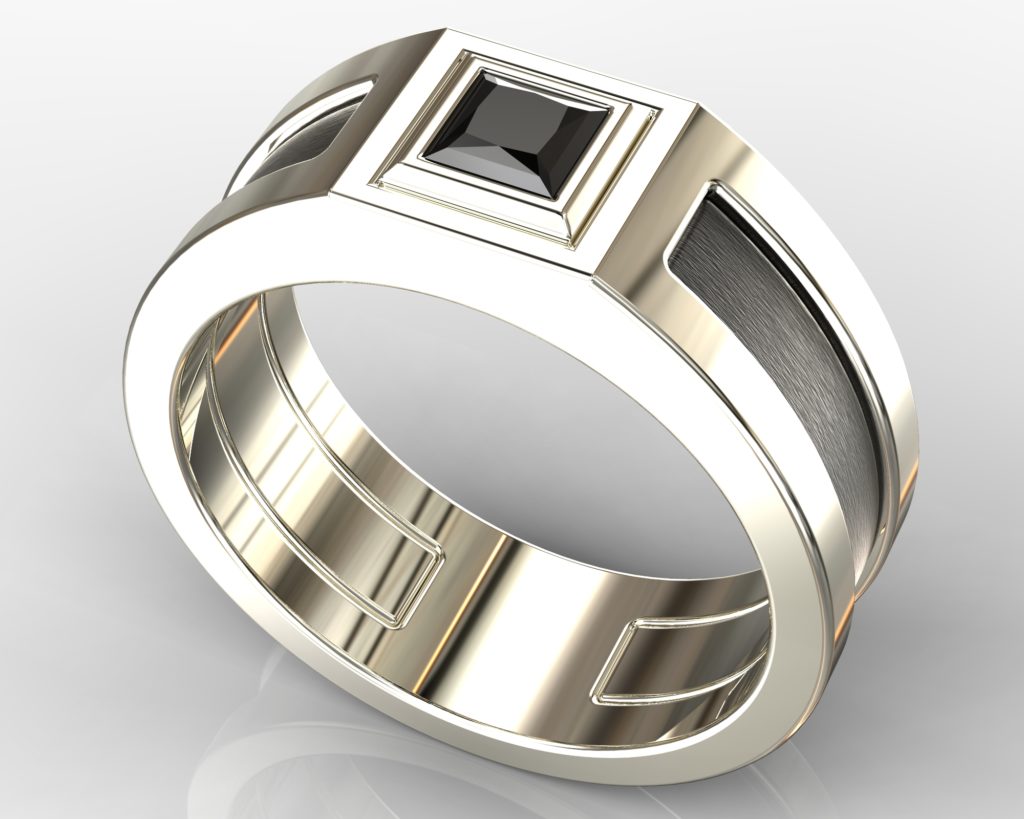 White Gold Degas Ring