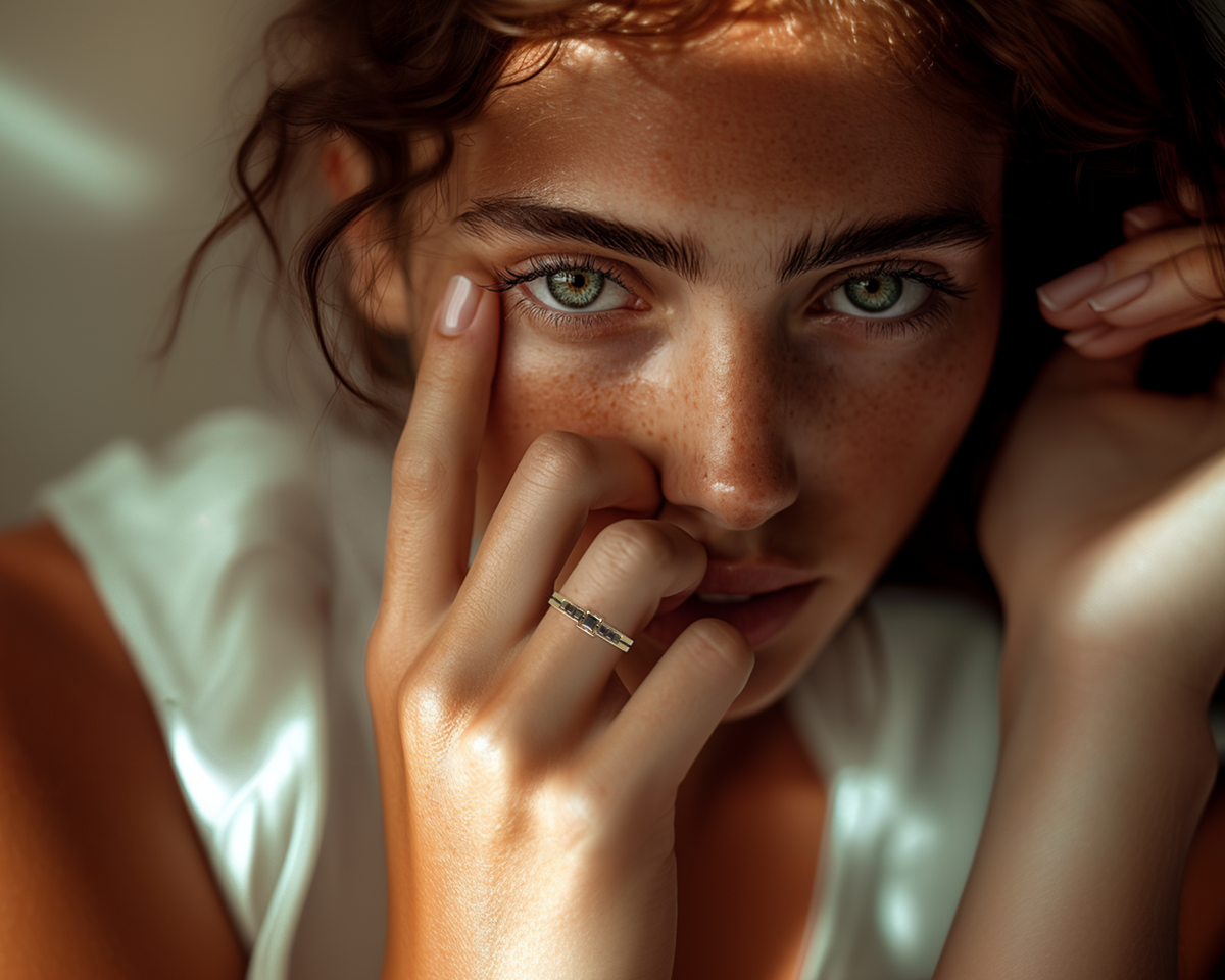 Catherine – Black Diamond Gold Ring