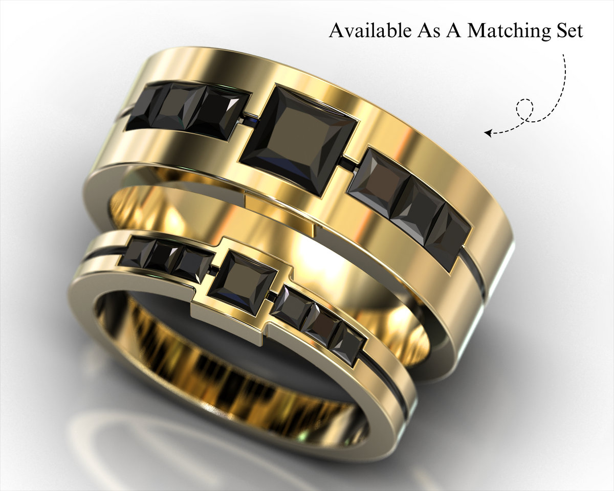 Catherine – Black Diamond Gold Ring