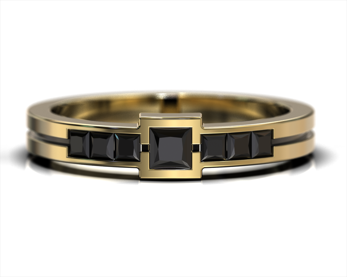 Catherine – Black Diamond Gold Ring
