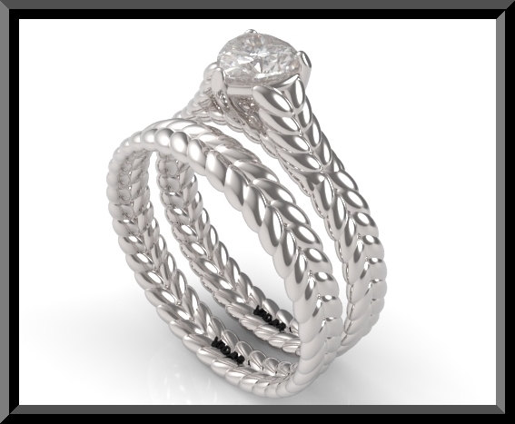 Heart Cut Moissanite Wedding Ring Set-Unique White Gold Ring Set!