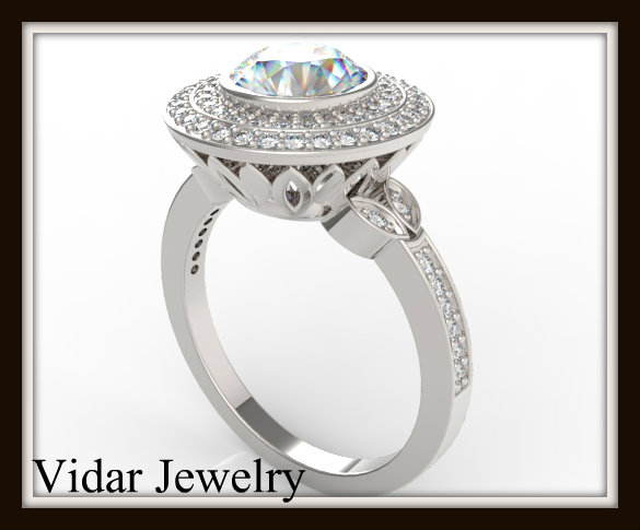 14k Gold Diamond Engagement Ring -Unique Ring Design!