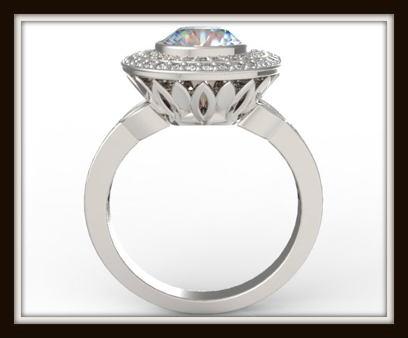 14k Gold Diamond Engagement Ring -Unique Ring Design!
