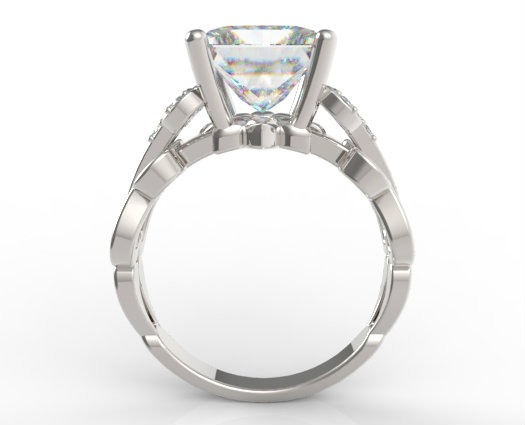 Princess Cut Diamond Engagement Ring-Unique Ring Design