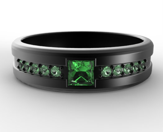 Mens wedding rings emerald