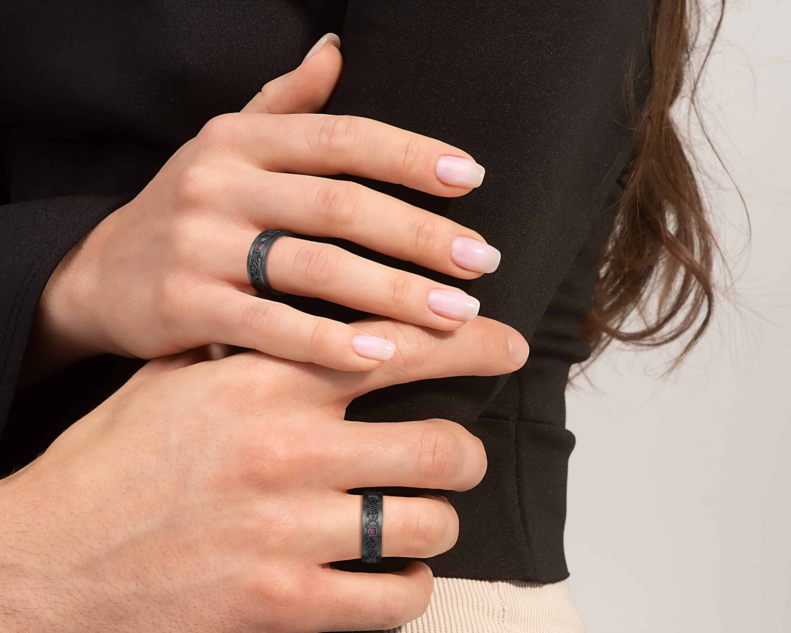 Black Engagement Ring. Even the darkest of colors can sparkle!