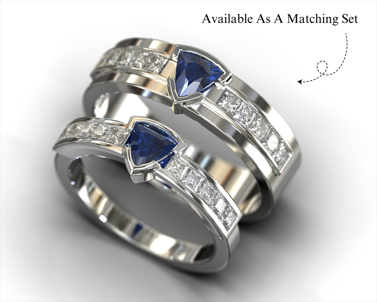 Elizabeth – Trillion Sapphire & Diamond Ring