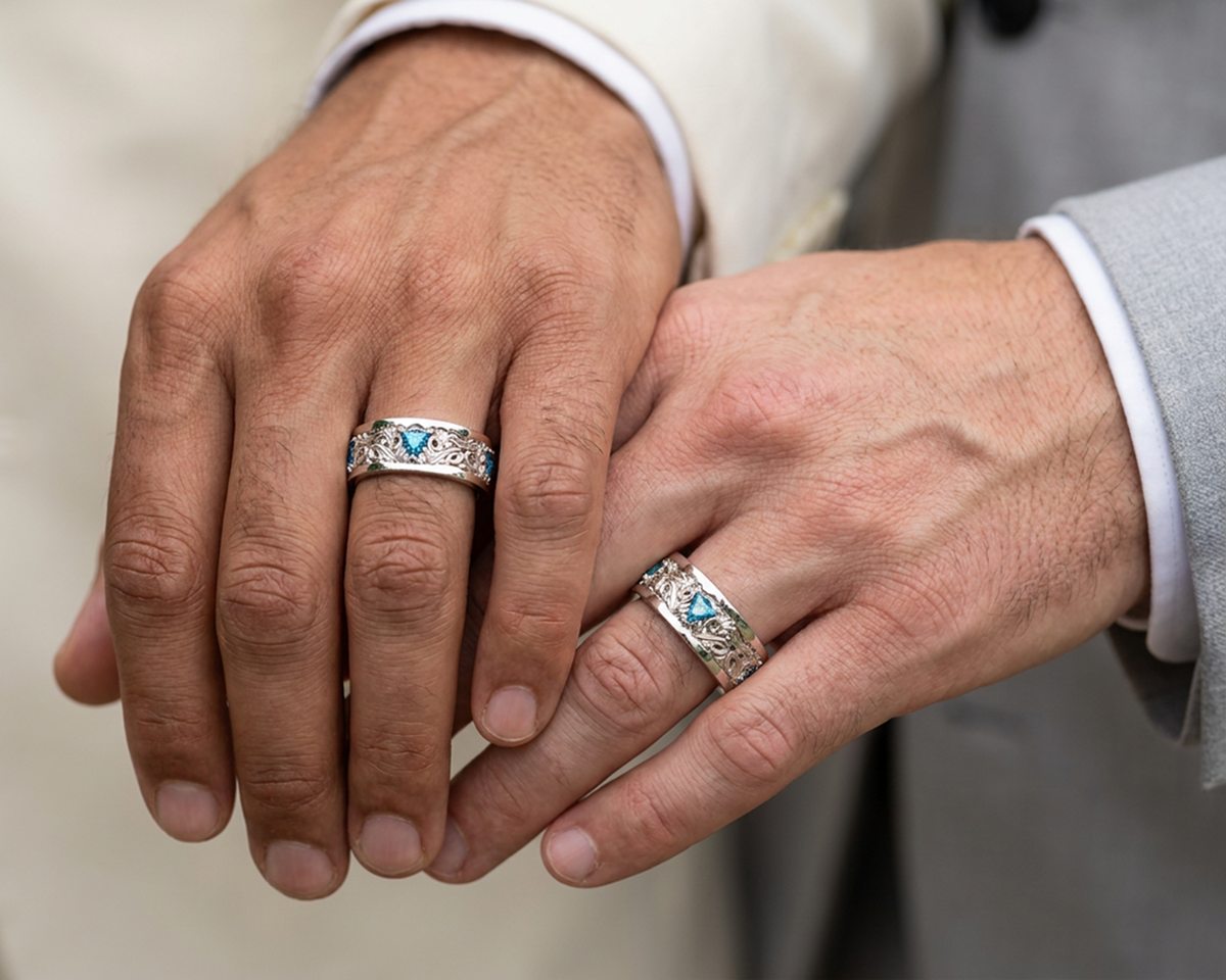 Triangle Diamond Wedding Band