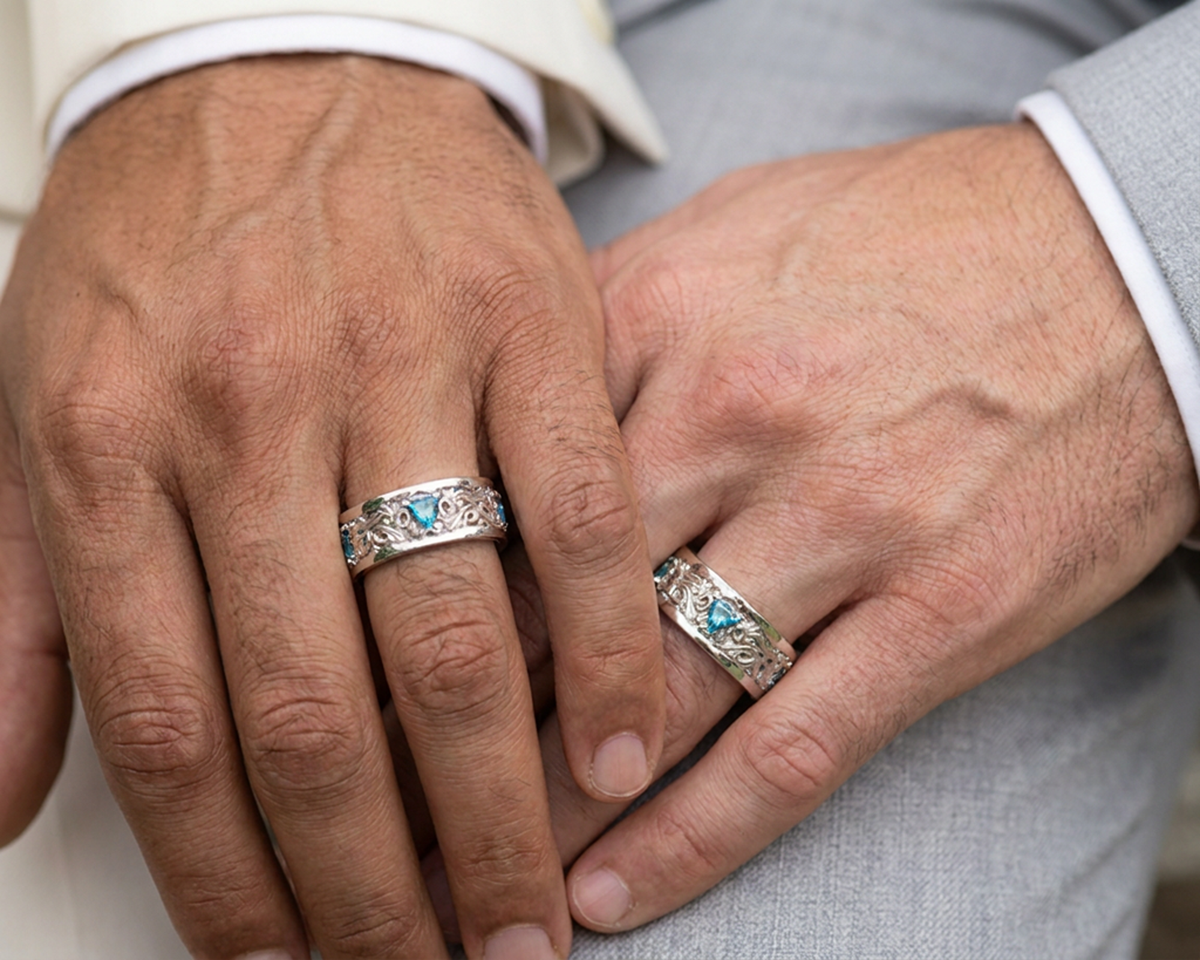 Triangle Diamond Wedding Band