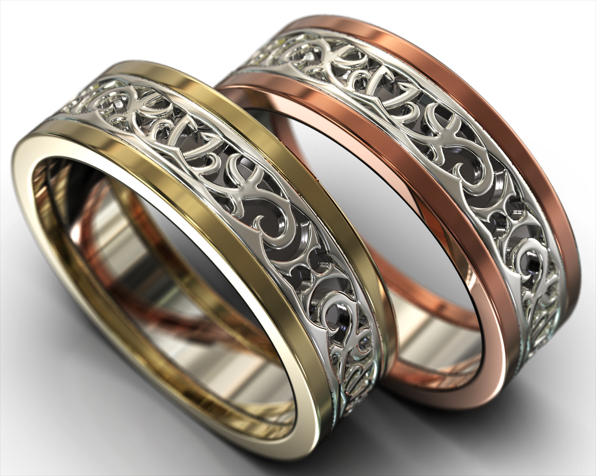 Unique Wedding Band Set