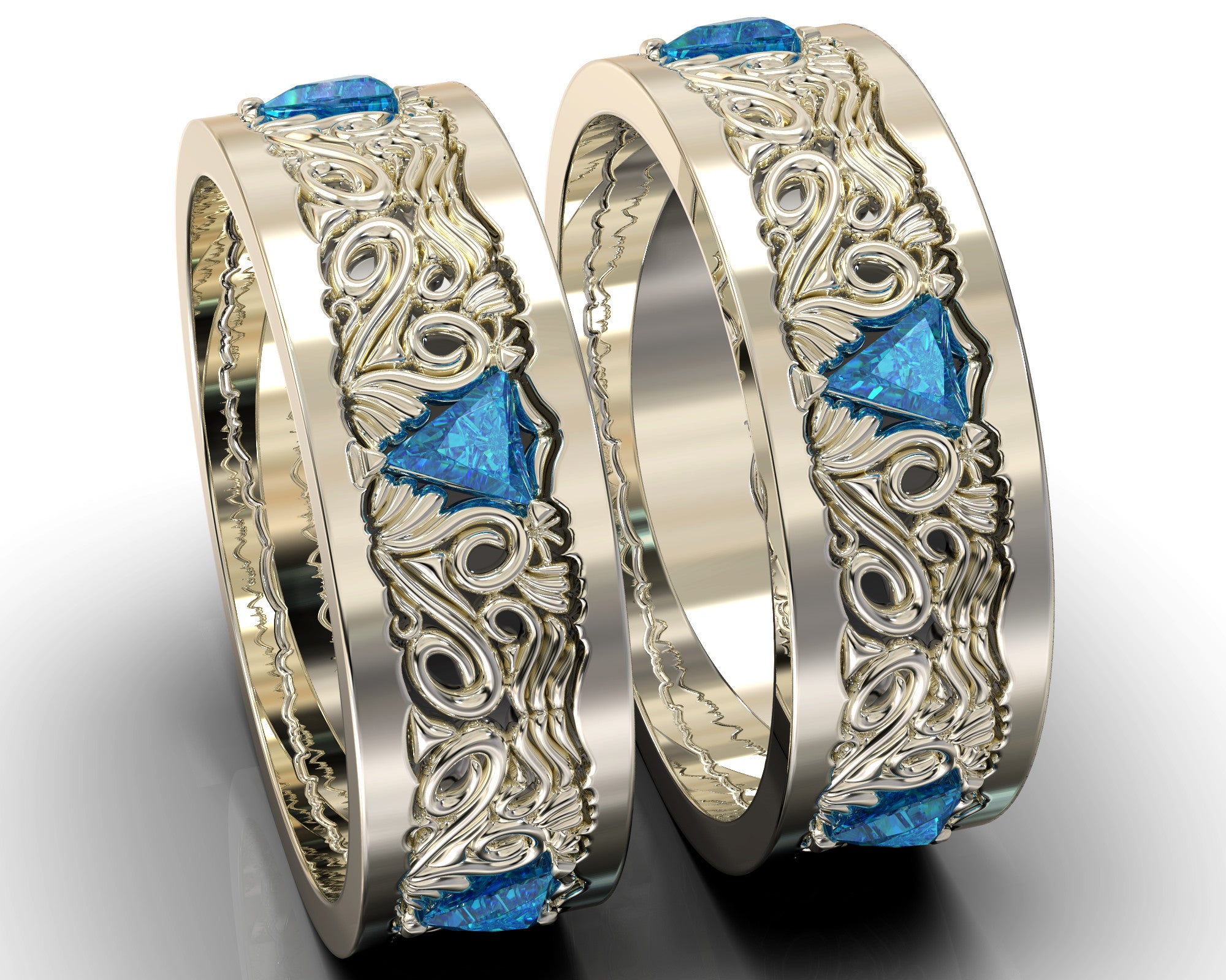 Triangle Diamond Wedding Band – view 1