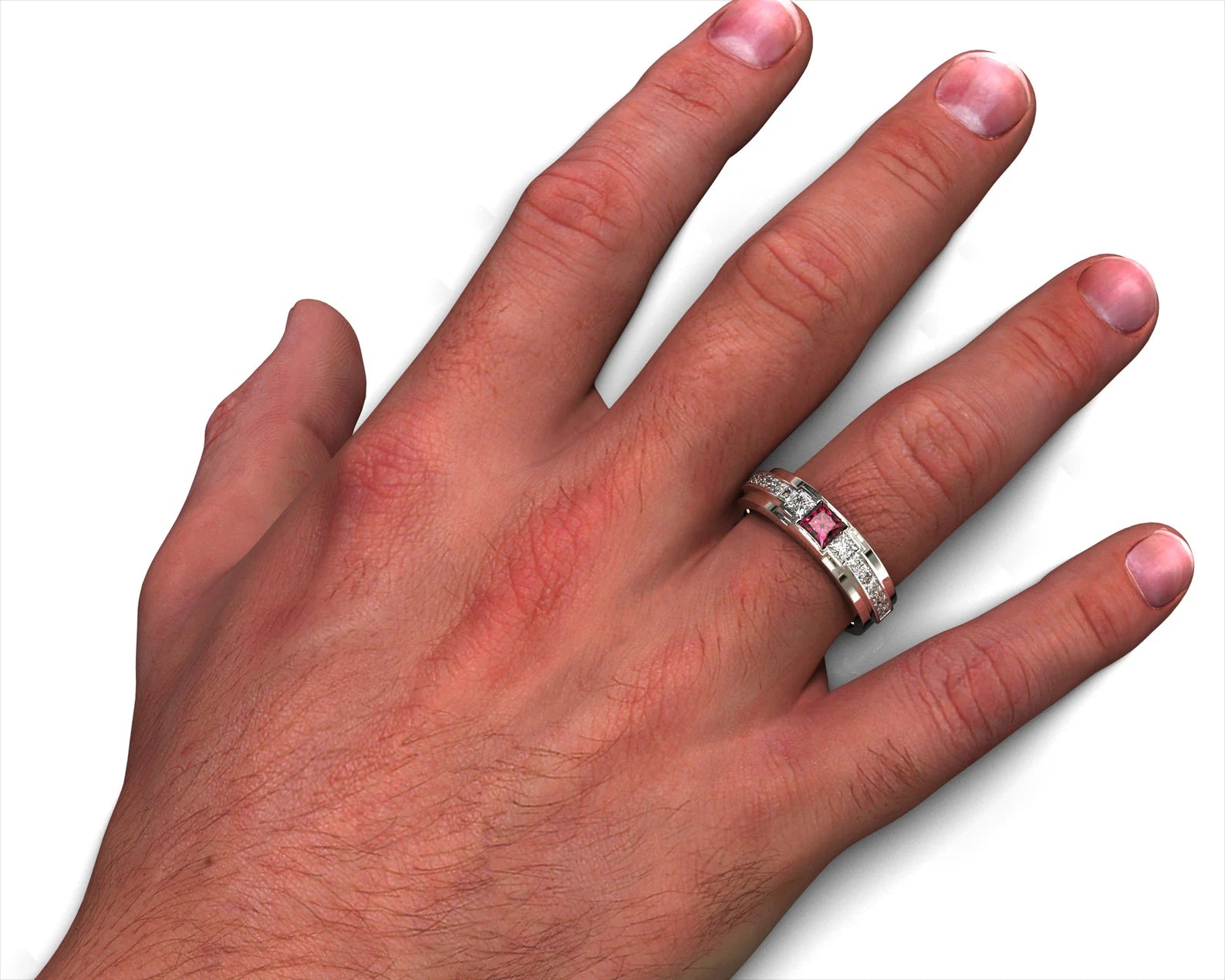 Ruby Diamond Tapered Ring by vidar jewelry