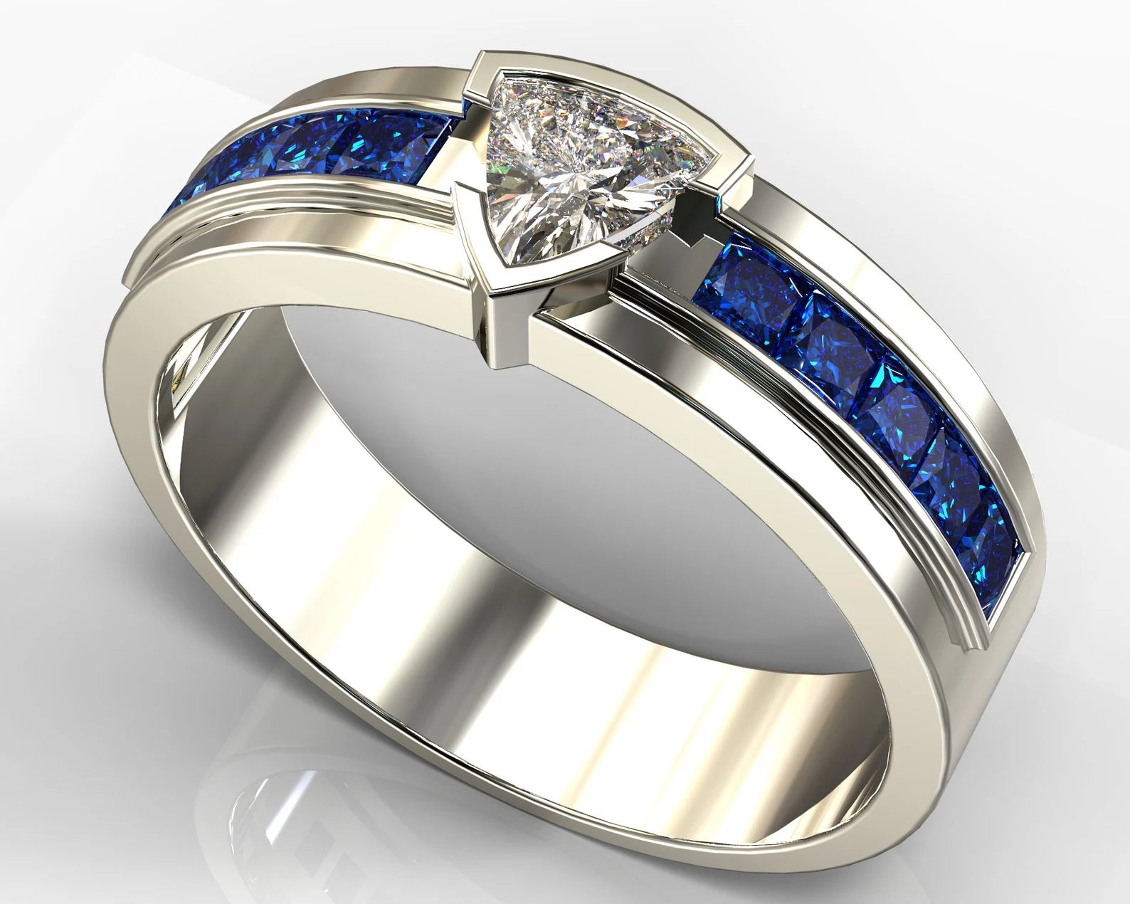 triangle cut diamond solomon ring