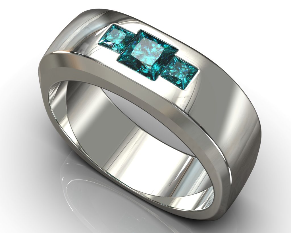 White Gold Gutenberg Ring