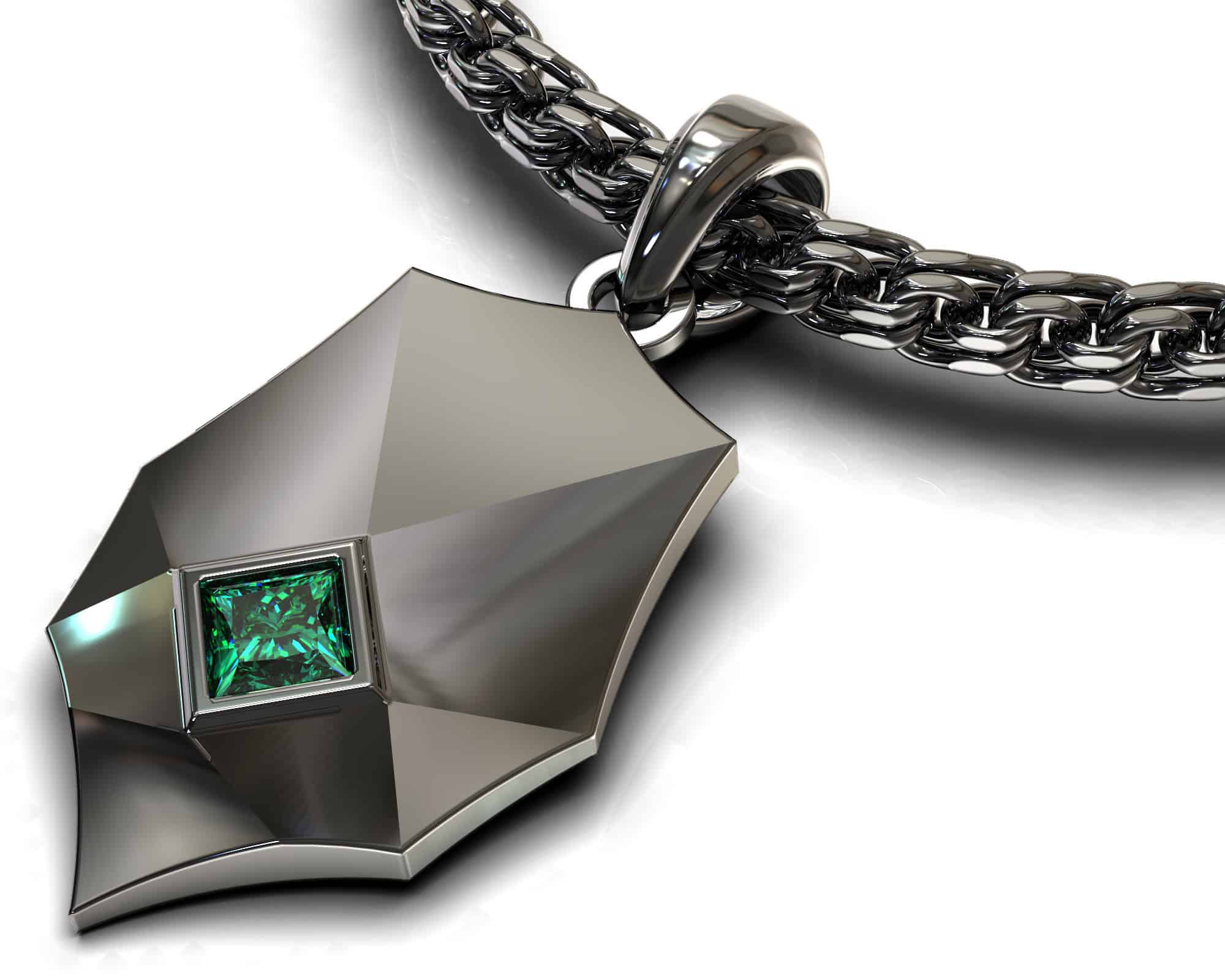 Black Gold Emerald Pendant