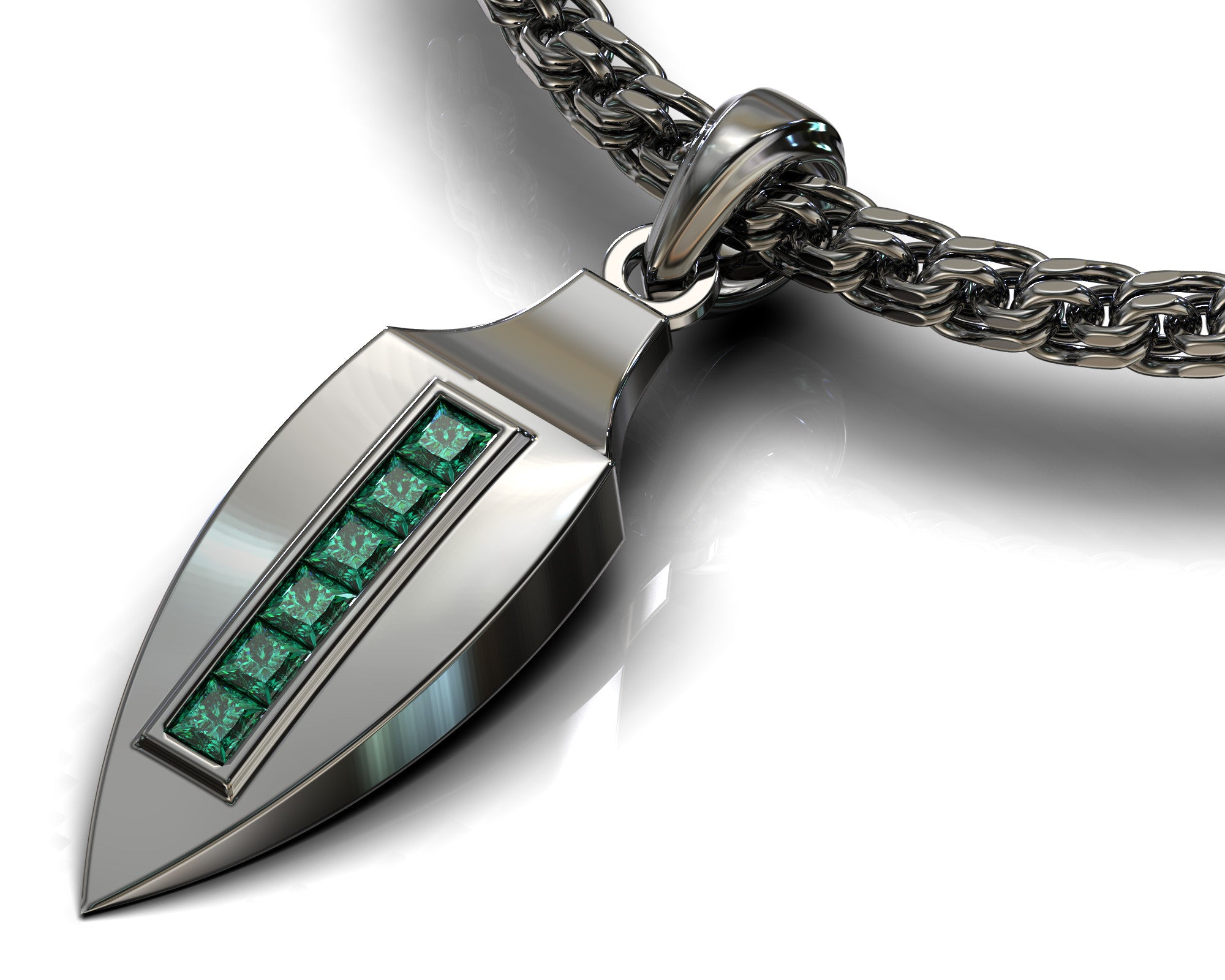Black Gold Emerald Pendant