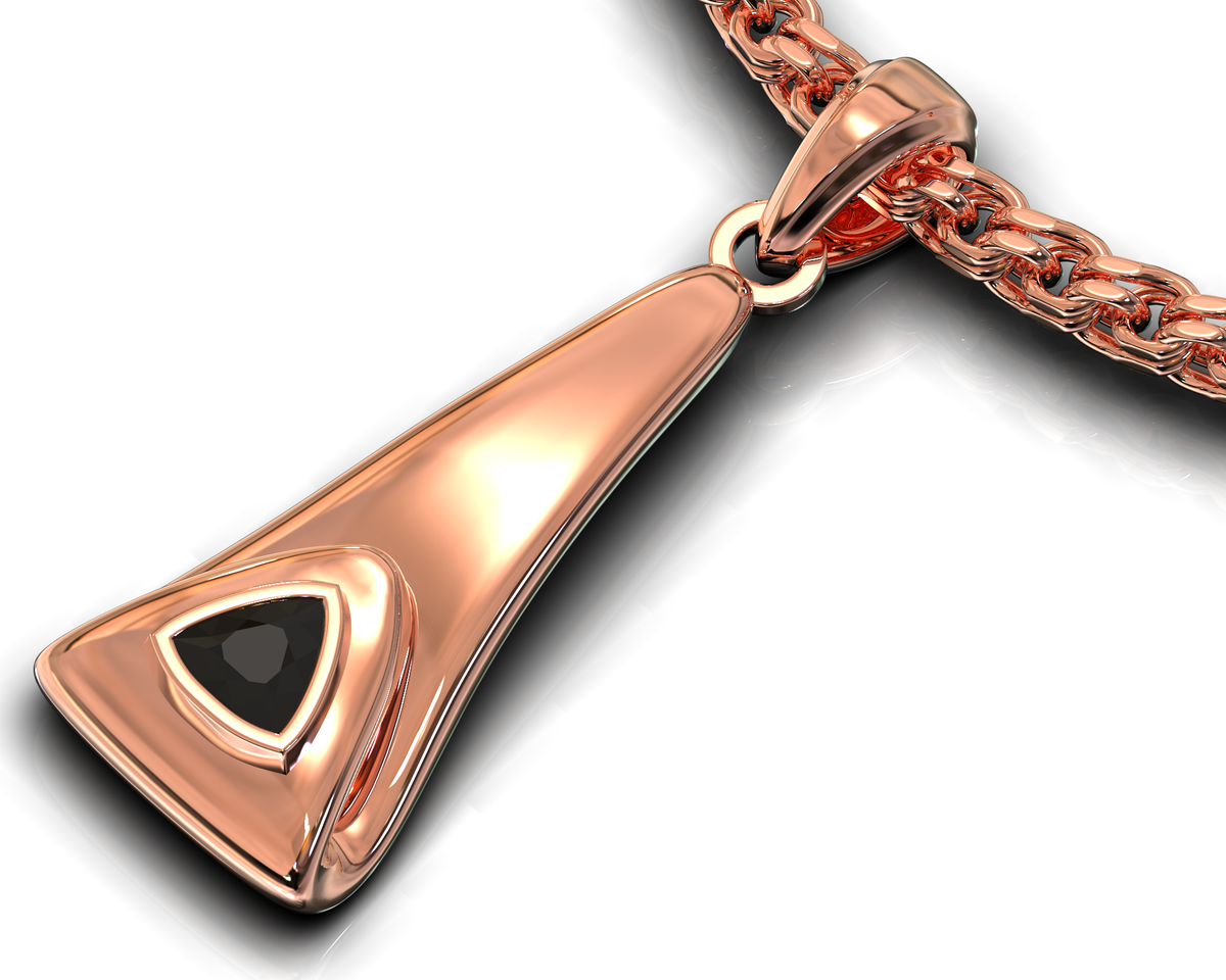Napoleon Pendant - Black Diamond pendant in 14K Rose Gold, handcrafted by VIDAR Jewelry