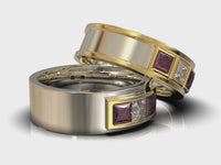 His And His Ruby Wedding Band