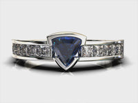 Elizabeth – Trillion Sapphire & Diamond Ring