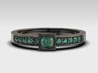 Cleopatra – Emerald Black Rhodium Ring