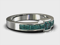 Marie – Blue Diamond Princess-Cut Ring