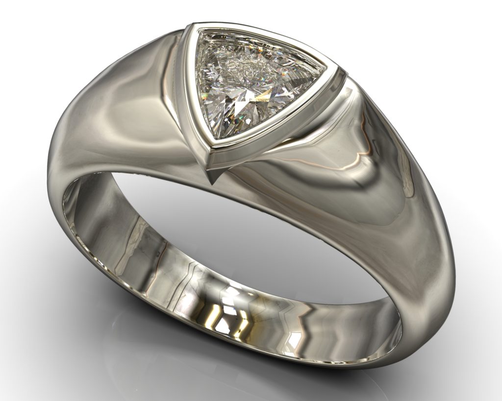 White Gold Pushkin Ring