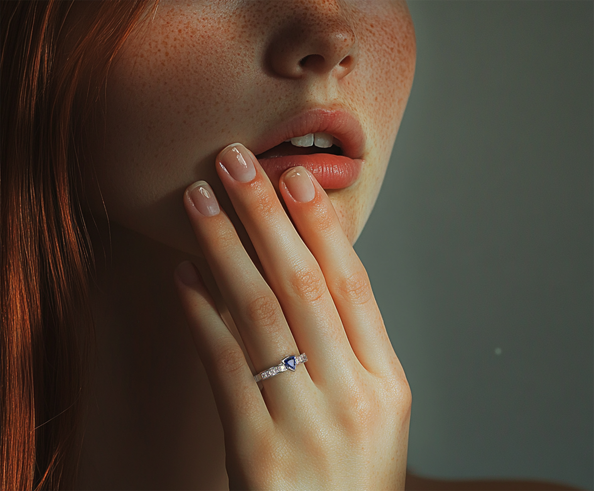 Elizabeth – Trillion Sapphire & Diamond Ring