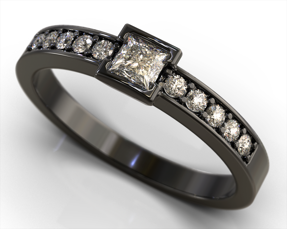 Joan – Black Rhodium Diamond Ring