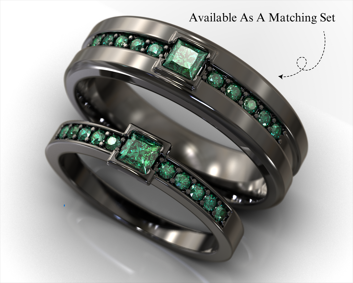 Cleopatra – Emerald Black Rhodium Ring