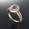 Amethyst Diamond Engagement Ring