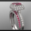 Ruby Diamond Wedding Ring Set