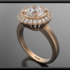 Flower Diamond Engagement Ring Rose Gold