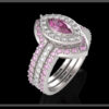 Pink Sapphire Wedding Ring Set