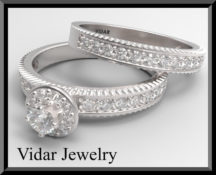 Round Diamond Wedding Ring Set