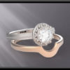Two Tone Diamond Wedding Ring Set