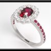 Red Ruby And Diamond Engagement Ring
