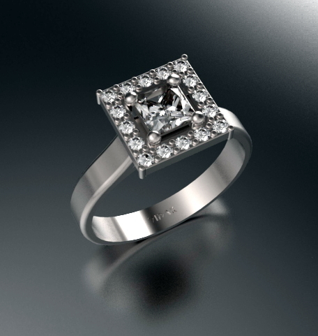 Princess Cut Diamond Engagement Rings White Gold