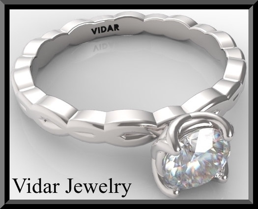 Unique Solitaire Diamond Engagement Ring