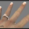 Round Brilliant Moissanite Flower Shaped Engagement Ring