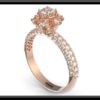 Round Brilliant Moissanite Flower Shaped Engagement Ring