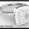 Halo Diamond Engagement Ring With Pave Setting
