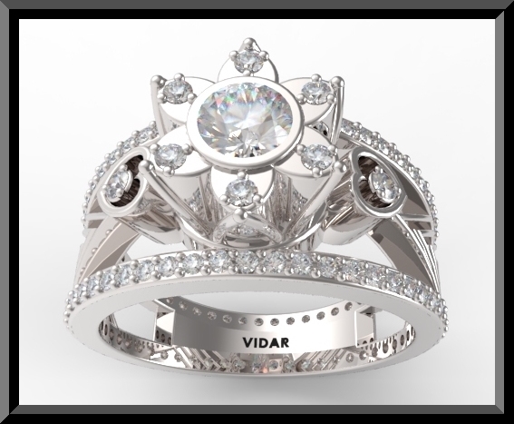 Diamond Flower Engagement Ring