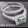 Emerald Diamond Wedding Ring set