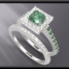 Emerald Diamond Wedding Ring set