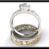White And Yellow Gold Wedding Ring Set