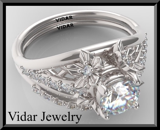 Make her dream come true with this beautiful White Sapphire Wedding Ring Set!