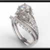 White Sapphire Wedding Ring Set